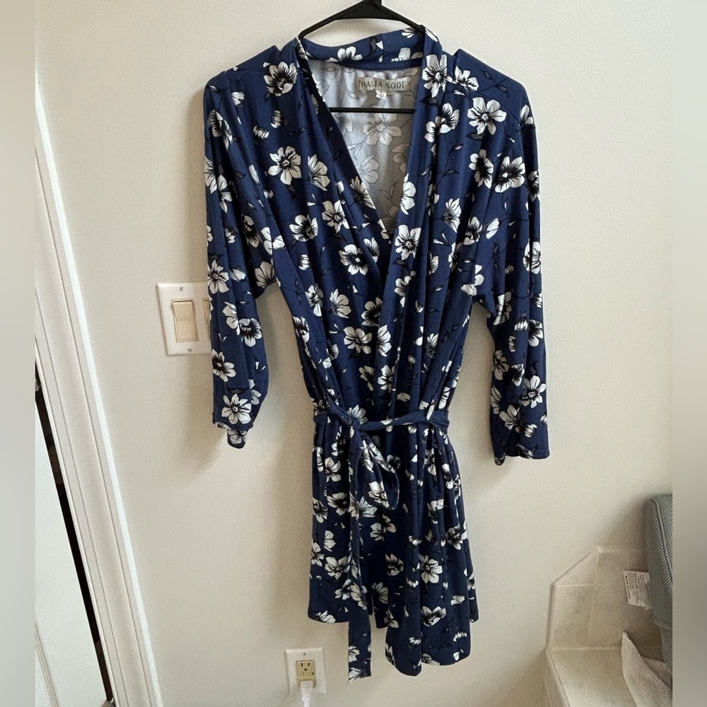 Thalia Sodi Navy Floral Women's Robe